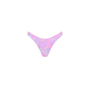 Gathered Deep V Thong Bikini Bottom - Lilac Love