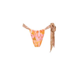 Soft Tie Ruched Thong Bikini Bottom - Wild Skies