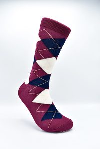 Socks Argyle Maroon