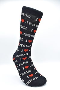 Socks I Love Jesus Black
