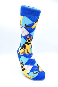 Socks German Shepherd Royal Blue