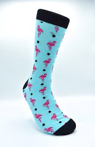 Socks Flamingo Teal Polka Dots