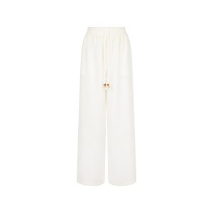 Drawstring Summer Pants - Whipped White