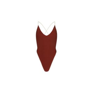 Plunge Cross Back One Piece - Cinnamon Sugar