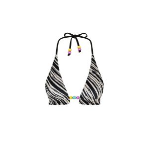 Frill Halter Bralette Bikini Top - Wild Honey