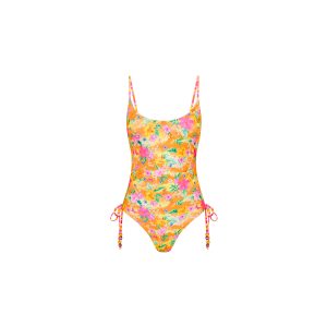 Ruched Tie Side Cheeky One Piece - Peachy Pocket