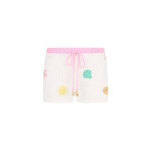Embroidered Knit Shorts - Seashell Springs