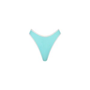 High Leg Thong Bikini Bottom - Calypso Blue