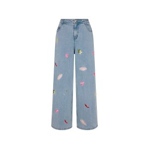 Straight Leg Embroidered Jean - Sunshine Springs