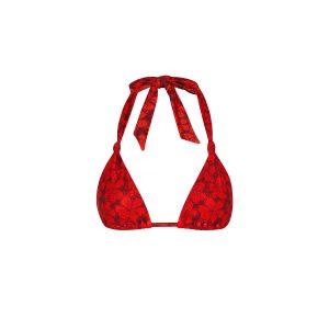 Soft Knot Halter Bikini Top - Sassy Sangria