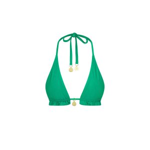 Frill Halter Bralette Bikini Top - Island Lush