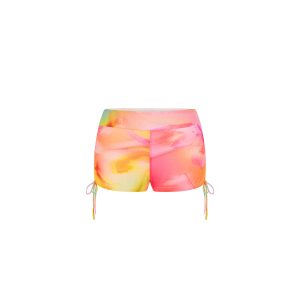 Ruched Micro Short - Frangipani Swirl