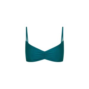Gathered Mini Crop Bikini Top - Laguna Haze