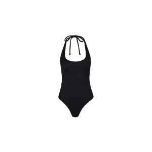 Scoop Halter Cheeky One Piece - Pitch Black