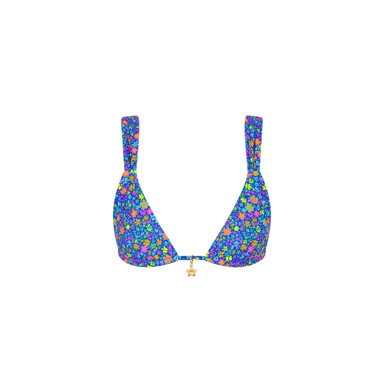 Slide Bralette Bikini Top - Electric Bloom