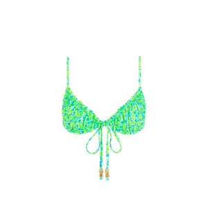 Ruched Bow Bralette Bikini Top - Apple Blossom