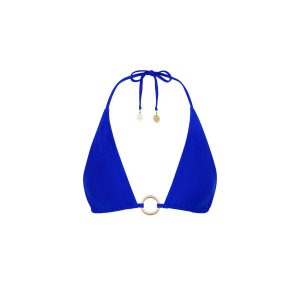 Ring Halter Bikini Top - Blue Lagoon