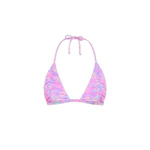 Gathered Stitch Bralette Bikini Top - Lilac Love