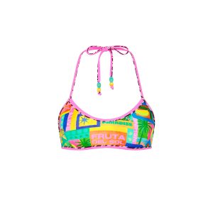 Double Bind Crop Halter Bikini Top - Sun Honey